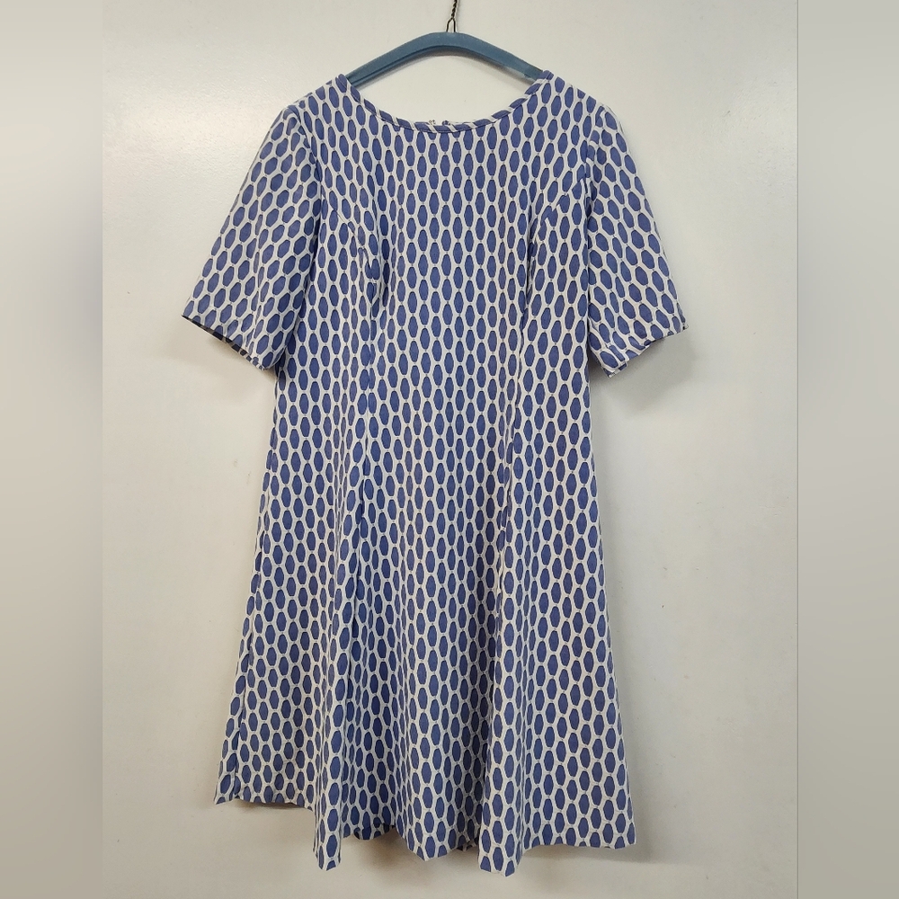Blue and White Patterned Dress